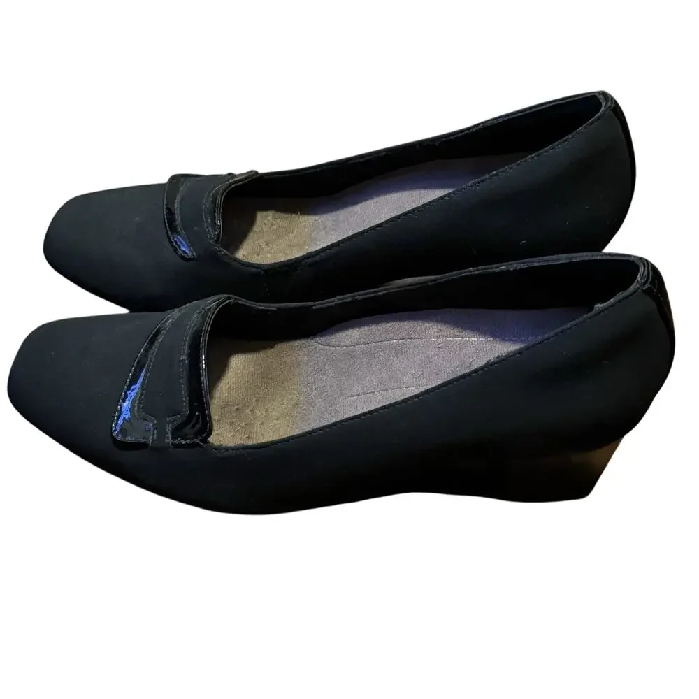 Clarks Artisan Black 8M Low Heel Slip-On Comfort Dress Shoes